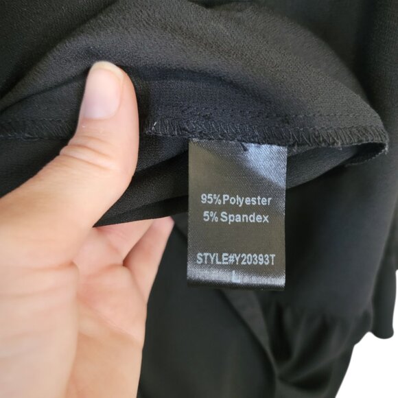 Pomander Place Tuckernuck Crepe Kenzo Little Black Dress Tiered Mini Dress L - Picture 10 of 14